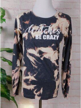 Witches Be Crazy Bella + Canvas Tie-Dye Long Sleeve Shirt XS